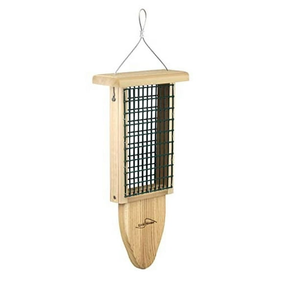 Kettle Moraine Cedar Double Suet Cake Tail Prop Suet Bird Feeder with Hanging Cable