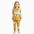 thumbnail image 5 of TOWED22 2 Piece Boys Girl Halloween Pajamas Kids Pumpkin Head Glow Print Long Sleeve Top and Pants Pajamas Pjs Sleepwear Set for Toddler Little Boys(Yellow,5Y), 5 of 8