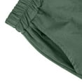 thumbnail image 6 of Women Linen Blend Bermuda Shorts Elastic High Waist Button Front Knee Length Casual Wide Leg Shorts with Side Pockets, 6 of 8