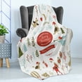 thumbnail image 4 of Christmas Soft Flannel Fleece Throw Blanket, Christmas Graphic Elements Delicate Gentle Ornate, Cozy Plush for Indoor and Outdoor Use, 60" x 80", Multicolor, by Ambesonne, 4 of 5
