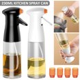 thumbnail image 1 of Muyoka Pulverizador de aceite para cocinar 230ml Botella de spray de aceite de oliva Spray de aceite de oliva para cocinar Hornear Asar A la parrilla Ensalada Botella de vidrio y 2 boquillas Mister de, 1 of 7