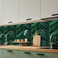 thumbnail image 7 of Chevron Peel and Stick Backsplash Tiles 11.4"×9", Stick on Backsplash Self Adhesive Wall Tile for Kitchen Bathroom Office - 10 Sheets, Deep Green, 7 of 7