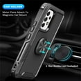 thumbnail image 4 of for Samsung Galaxy A32 5G Multi-Functional Case, 3-Layer Protection Magnetic Cover Support Car Mount &  Rotatable Metal Ring Kickstand Full Body Shockproof Protective Shell, Black, 4 of 8