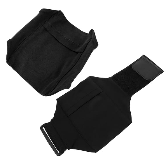 OATIPHO 2Pcs Adjustable Black Phone Waist Pouch with Non Slip Elastic Band for Running and Hiking