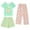 Z08Light Green, variant on Girl Summer Pajamas Size 4-5 Years Short Sleeve Sleepwear Soft Cute Prints Pjs Outfits Short Sleeve T-Shirt And Shorts Pants Sets #Light Purple