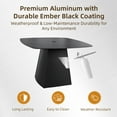 thumbnail image 3 of Modern 44" Rounded Square Outdoor Dining Table with Black Sintered Stone Top and Aluminum Pedestal Base, Weatherproof and Rust-Free for Patio, Deck, Poolside, Balcony – Seats 4, 3 of 9