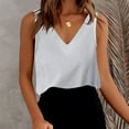 thumbnail image 2 of VBTAPA Women 2025 Silk Satin Tank Tops Dressy Casual V Neck Camisole Blouse Sleeveless Cami Summer Tanks Shirt White XL, 2 of 8