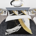 thumbnail image 2 of Designart "Harmony of Marble Black and Gold IV" Abstract Marble Bedding Covert Set - Modern Black Abstract Bed Set With 2 Shams, 2 of 6