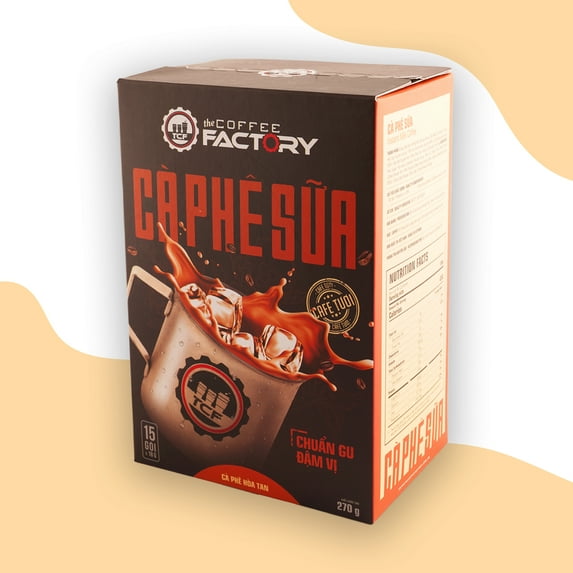 The COFFEE FACTORY Instant Milk Coffee, 15 Sachets (16 Gram/Stick)