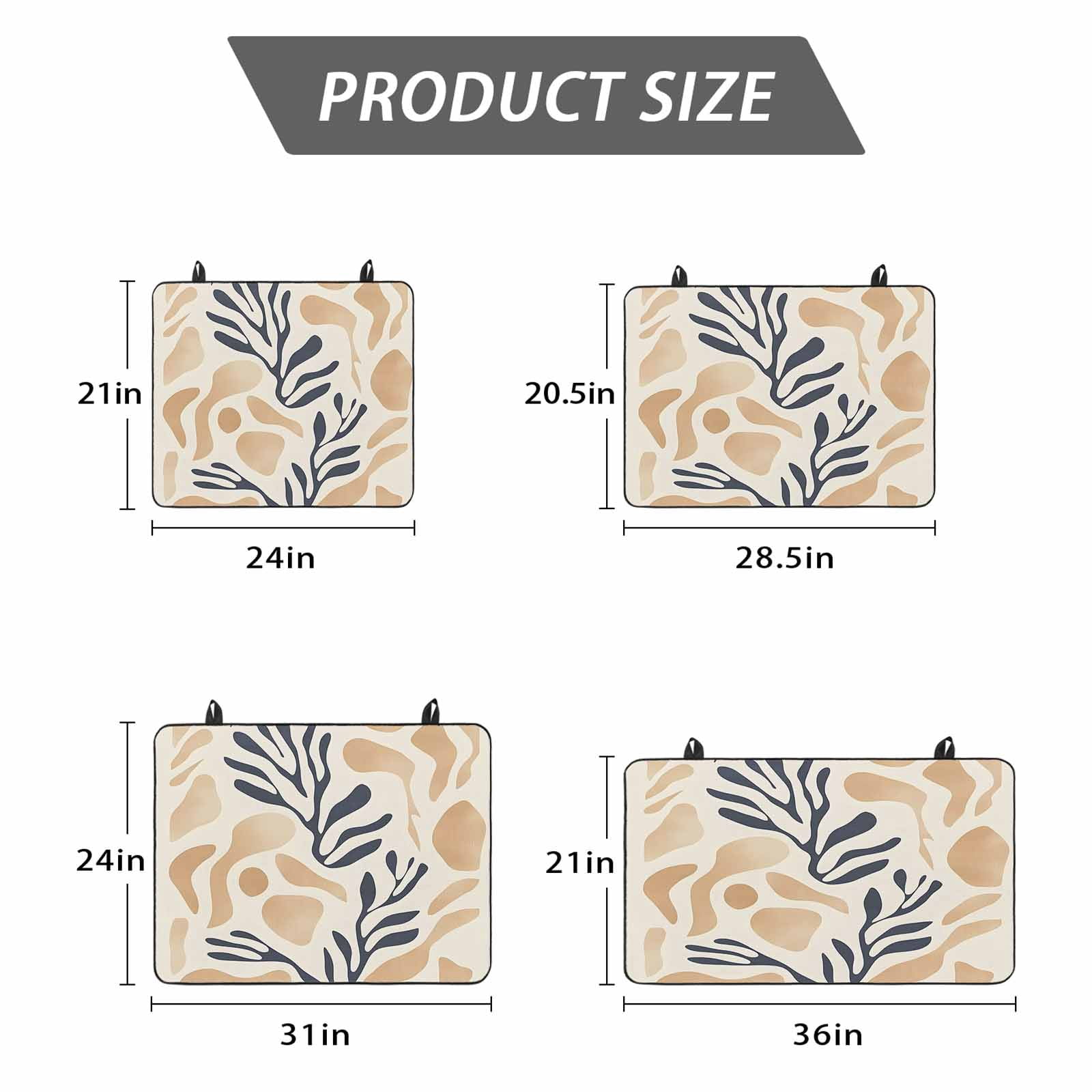 Navy Blue Beige Abstract Stove Top Cover for Electric Stove, Heat-proof & Non Slip Glass Top Stove Cover Protector, Modern Vintage Geometric Kitchen Flat Cooktop Rubber Mat 24x21 Inches