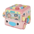 thumbnail image 4 of Autobús de juguete para niños, juguete para niños que desarrolla habilidades cognitivas, educación temprana con asa. rosa, 4 of 9