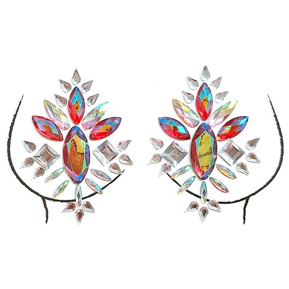 WREESH Exquisite Acrylic Chest Sticker Diamond Art Carnival Party Chest Decoration