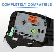 Fluorescent TZe Tape Compatible with Brother P Touch Label Maker, 2 Pack