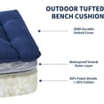 thumbnail image 3 of Outdoor Bench Cushion, 48x18x5 Inch, Waterproof Bench Cushion for Outdoor/Indoor Furniture, Tufted Patio Bench Seat Cushion, Fade Resistant Outdoor Cushions for Porch Swing Couch, Navy Blue, 3 of 7