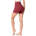 thumbnail image 3 of INSPIRE CHIC Women's Tummy Slimmer Ribbed High Waist Control Panties Butt Lifter Sport Shaper Shorts S Wine Red, 3 of 6