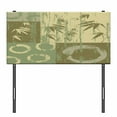 thumbnail image 3 of Bamboo Print Headboard, Circle and Bamboo Silhouette over Vintage Color Oriental Eastern Patchwork Art, Upholstered Decorative Metal Bed Headboard with Memory Foam, Twin Size, Green, by Ambesonne, 3 of 4