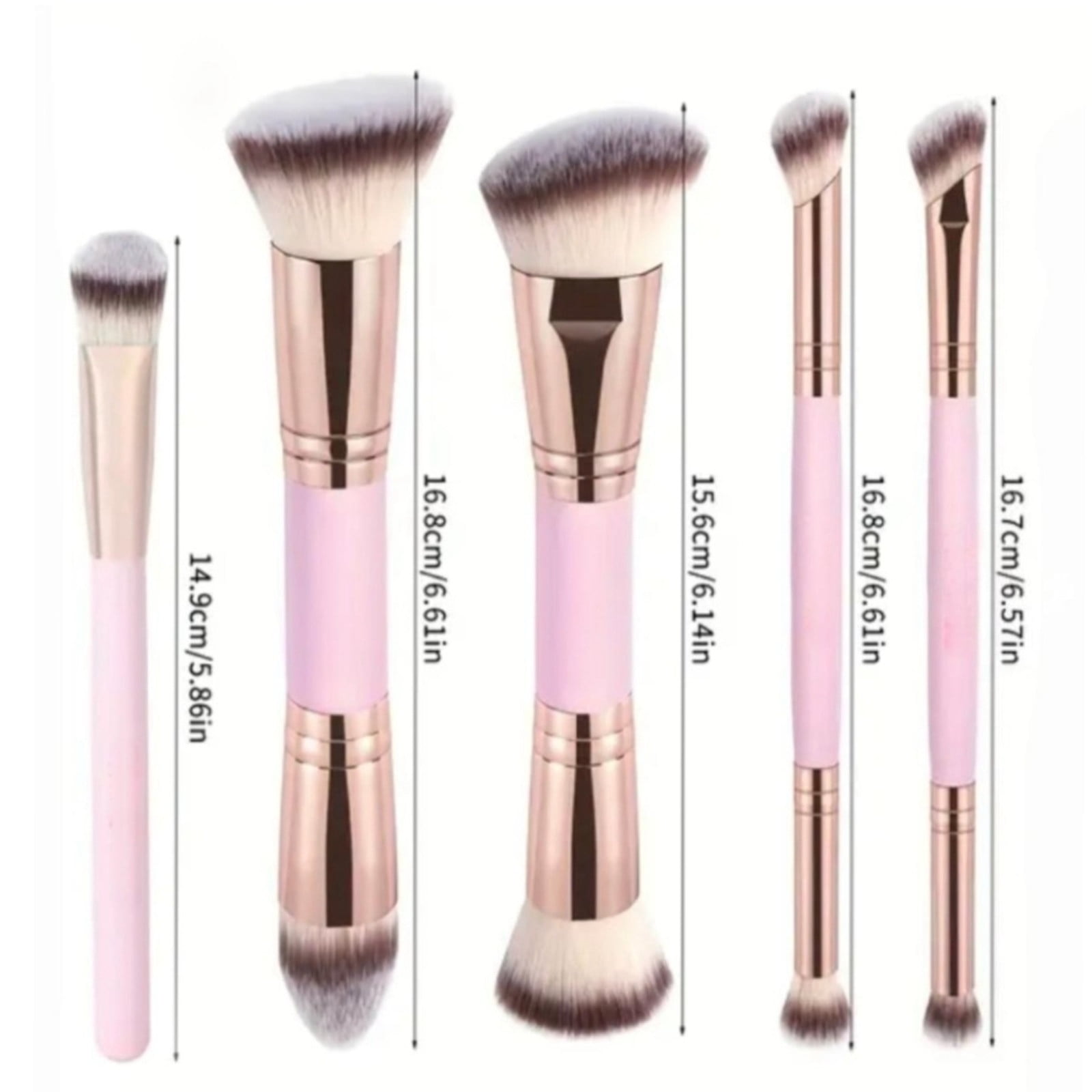 QUALIFIÉ douceurs makeup base 2個セット TWOCOOL Makeup Brush Set, 5Pcs Double Ended Face Makeup