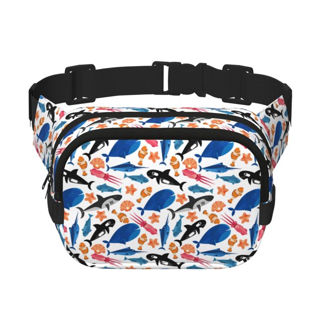 Easygdp Cute Sea Animals Fanny Packs para Mujeres y Hombres, Bolsa de Cinturón, Bolsos de Cruz para Trabajo/Correr/Senderismo
