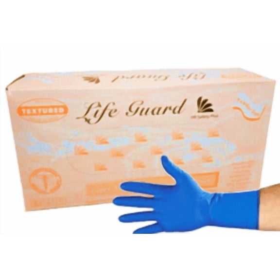 LifeGuard Blue Latex 14 mil Extended Cuff Medical/Industrial Gloves - Powder Free - 50/BX - 10BX/CS - Case of 500 Gloves