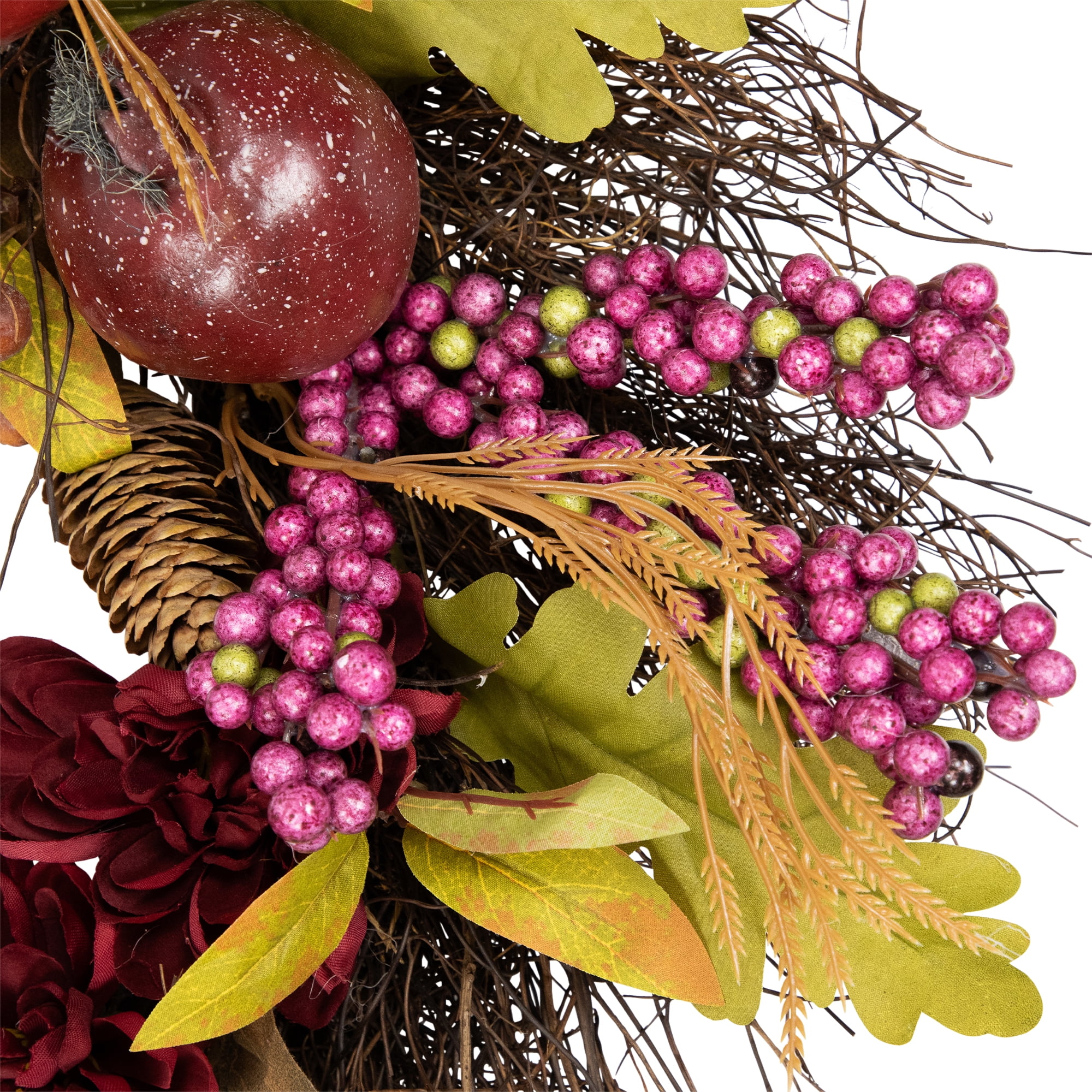 Northlight Mums and Pomegranates Artificial Fall Harvest Floral Wreath 28-Inch