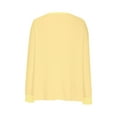 thumbnail image 4 of CaComMARK PI Women's Waffle Top Clearance Long Sleeve Round Neck Loose T-Shirt Fashion Casual Pullover Yellow 12(XXL), 4 of 6