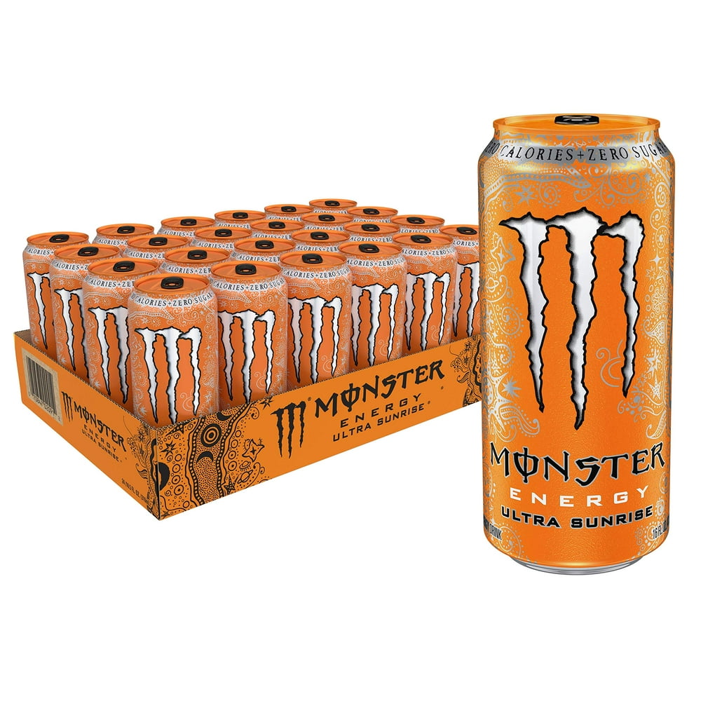 Monster Energy Ultra Sunrise, Sugar Free Energy Drink, 16 Ounce (Pack