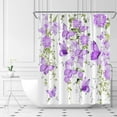 thumbnail image 2 of Purple Butterfly Shower Curtains Watercolor Butterflies Rustic Floral Spring Vine Nature Garden Woman Fabric Home Bathroom Decor Set with Hook（36" WX70 H）, 2 of 3
