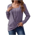 thumbnail image 1 of Enjoytime Blouses pour Femmes Couleur Unie Manches Longues Chemise Boutonnée Décontractée Tops Amples Mode Automne Hiver, 1 of 8