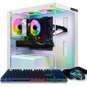 STGAubron Gaming Desktop PC, AMD Athlon 3000G 3.5G, 16G DDR4, 512G SSD, Radeon RX 590 8G GDDR5, 600M WiFi, BT 5.0, RGB Fan x 3, RGB Keyboard & Mouse & Mouse Pad, W11H64