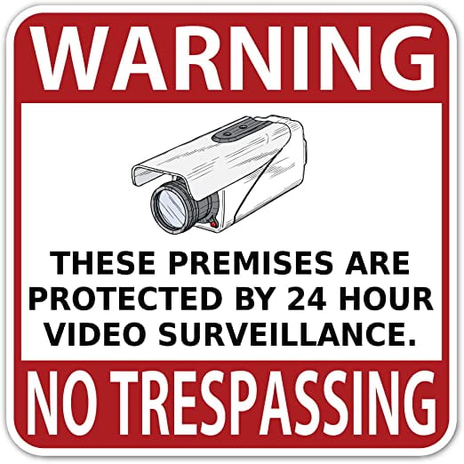 24/7 Audio Video Surveillance Warning Sign - Metal - 3 Size Options - S049 Model - View #6