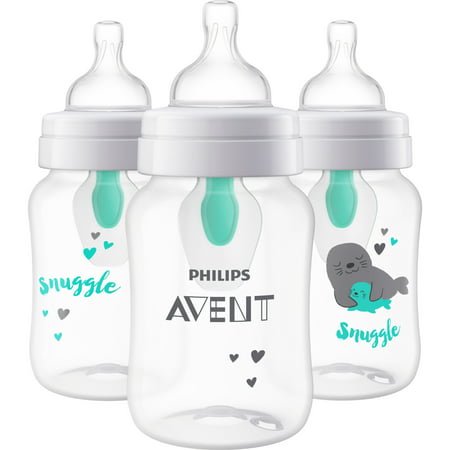 Philips Avent Anti-colic baby bottle Seal design, 9oz, 3pk, (Best Bottle System For Breastfed Babies)