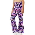 thumbnail image 2 of DISNIMO Purple Leopard Print Flare Leggings for Kids 14 Sports Leg Waist With Pocket for Kids Yoga Flared Straight Fitness Wide Leggings Flare KidsYoga Pants for Kids Yoga Pants, 2 of 7