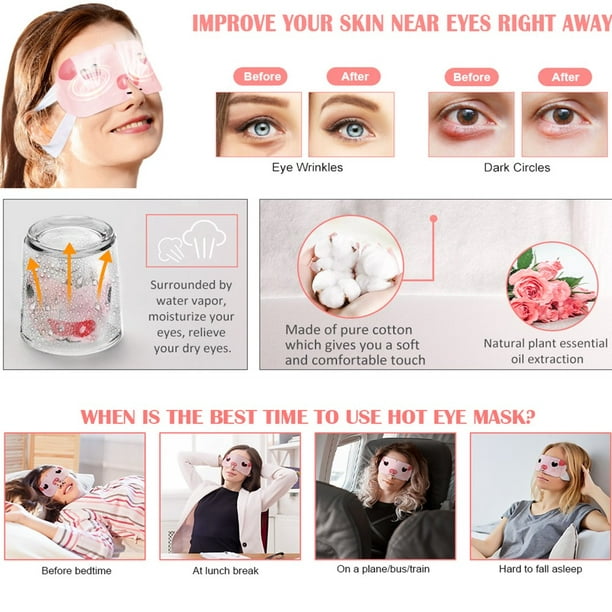 Prociv 16 Packs Auto Heated Masks Steam Eye Masks for Dark Circles and Puffiness Relief Dry - Walmart.com