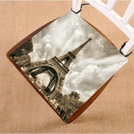 

PHFZK City Chair Pad the Magnificent Paris France Eiffel Tower Seat Cushion Chair Cushion Floor Cushion Two Sides Size 20x20 inches