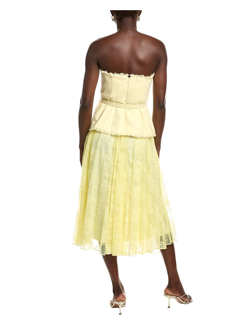 badgley mischka cocktail dress Gazar 3D Midi in Magenta Crafted from luxurious heavy Odessa fabric Belle Badgley Mischka Women’s Dress