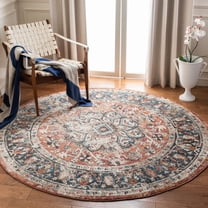 Safavieh Carlyle Jone Medallion Area Rug, Orange/Blue, 6'7" x 6'7" Round