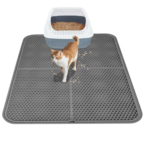 GOYJOY Silicone Cat Mat for Litter Box Large Cat Litter Mat Litter Trapping Mat,Waterproof Kitty Litter Mats for Floor