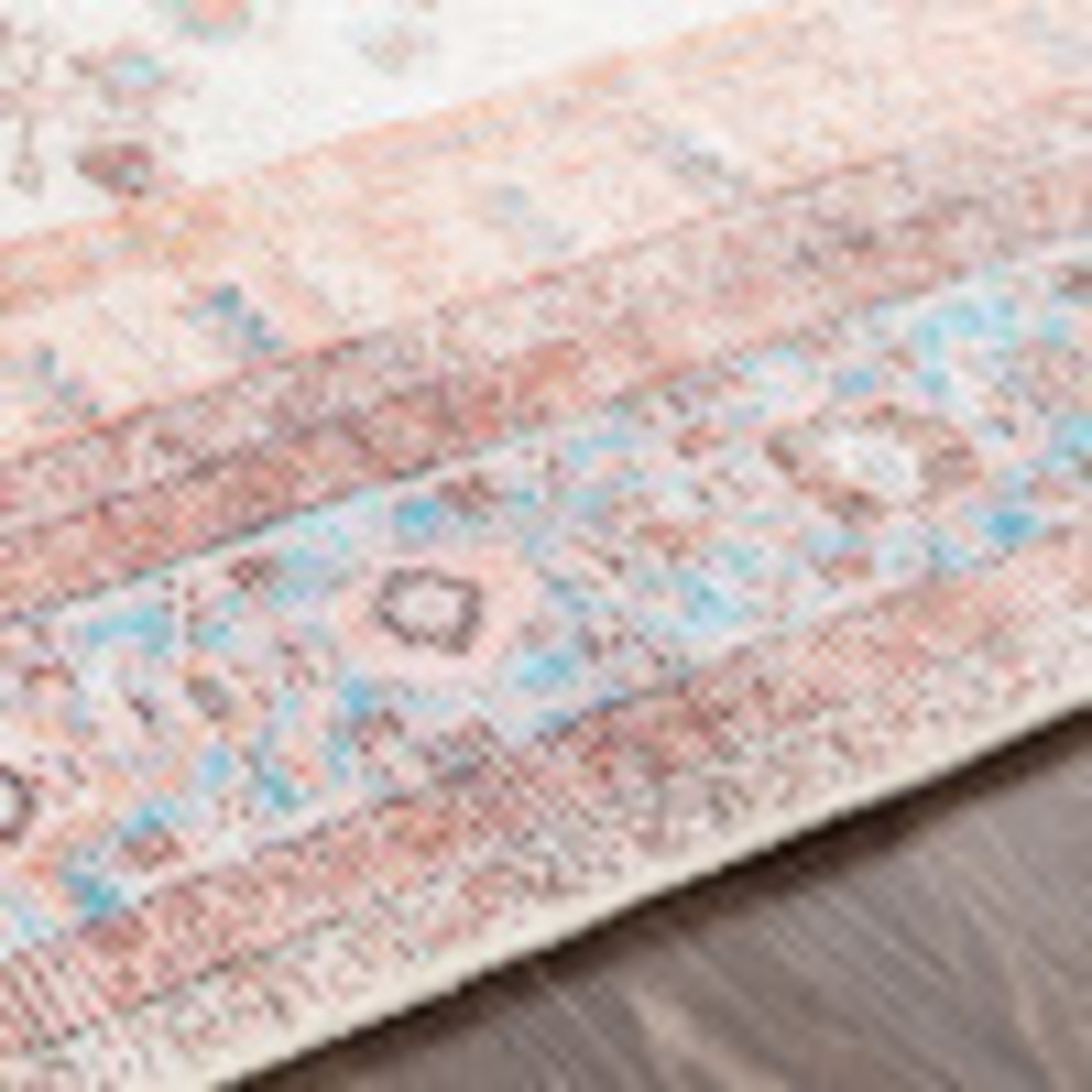 Livabliss Amelie Vintage Washable Area Rug,5'3" x 7'3",Blush