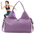 thumbnail image 4 of Women Gym Bag, Large Capacity Fitness Carrying Tote with Wet Dry Pockets, Portable Fashion Yoga Mat Holder with Shoe Compartment for Travel Sports, 4 of 9