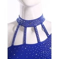 thumbnail image 5 of Haitryli Women Lyrical Latin Dance Dress Rhinestones Crop Top And Shorts Gymnastic Outfit Royal Blue XL, 5 of 7