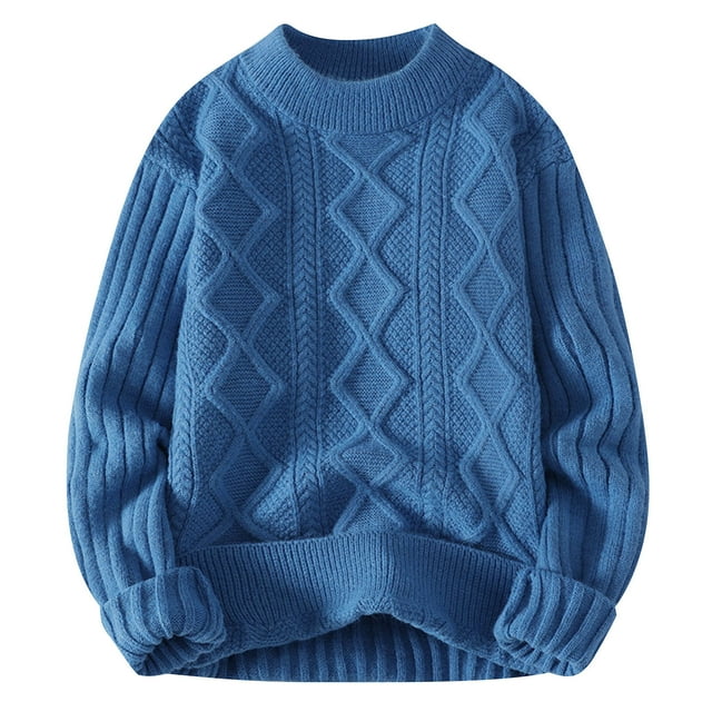 Styesk Chandail pour Hommes Chandail Décontracté à Manches Longues Col Rond Uni Chandail Chaud Tricoté Manteau
