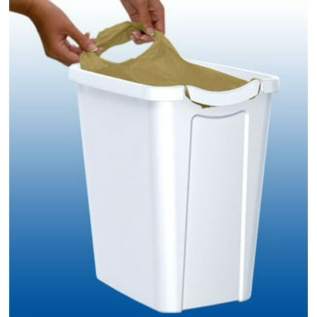 plastic grocery bags recycle number HEFTY 3.5G "Recycle A Bag" Vanity with Plastic Shopping Bag Holding Technology - White - 0