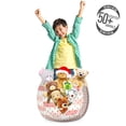thumbnail image 3 of Rain Storage Toy Bag Chair, Pink and White Horizontal Crooked Stripes and Grape Inspired Drops, Stuffed Animal Organizer Washable Bag, Large Size, Pink White and Amber, by Ambesonne, 3 of 3