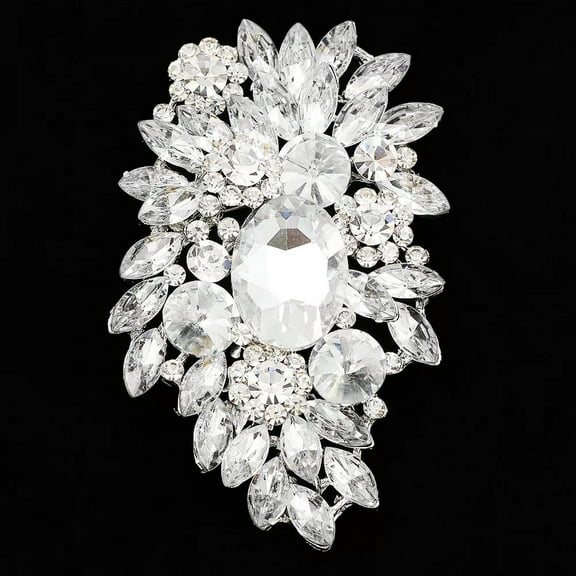 QQTDFG Jewelry Vintage Brooch Pin Rhinestone Crystal Large Flower Brooch Pendant Gift-default