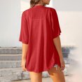 thumbnail image 4 of SELONE Cardigans for Women Casual Short Sleeve Open Front Lightweight Cardigan Comfy Going out Coat Long Cardigans Everyday Wear Beach Vacation Outfits Trendy Going Out Cardigan Resort Wear, 4 of 8
