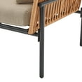 thumbnail image 6 of 36" Beige and Light Wood-Tone Rope Iron Lounge Chair with Cushions, Perfect for Natural and Modern Spaces, 6 of 6