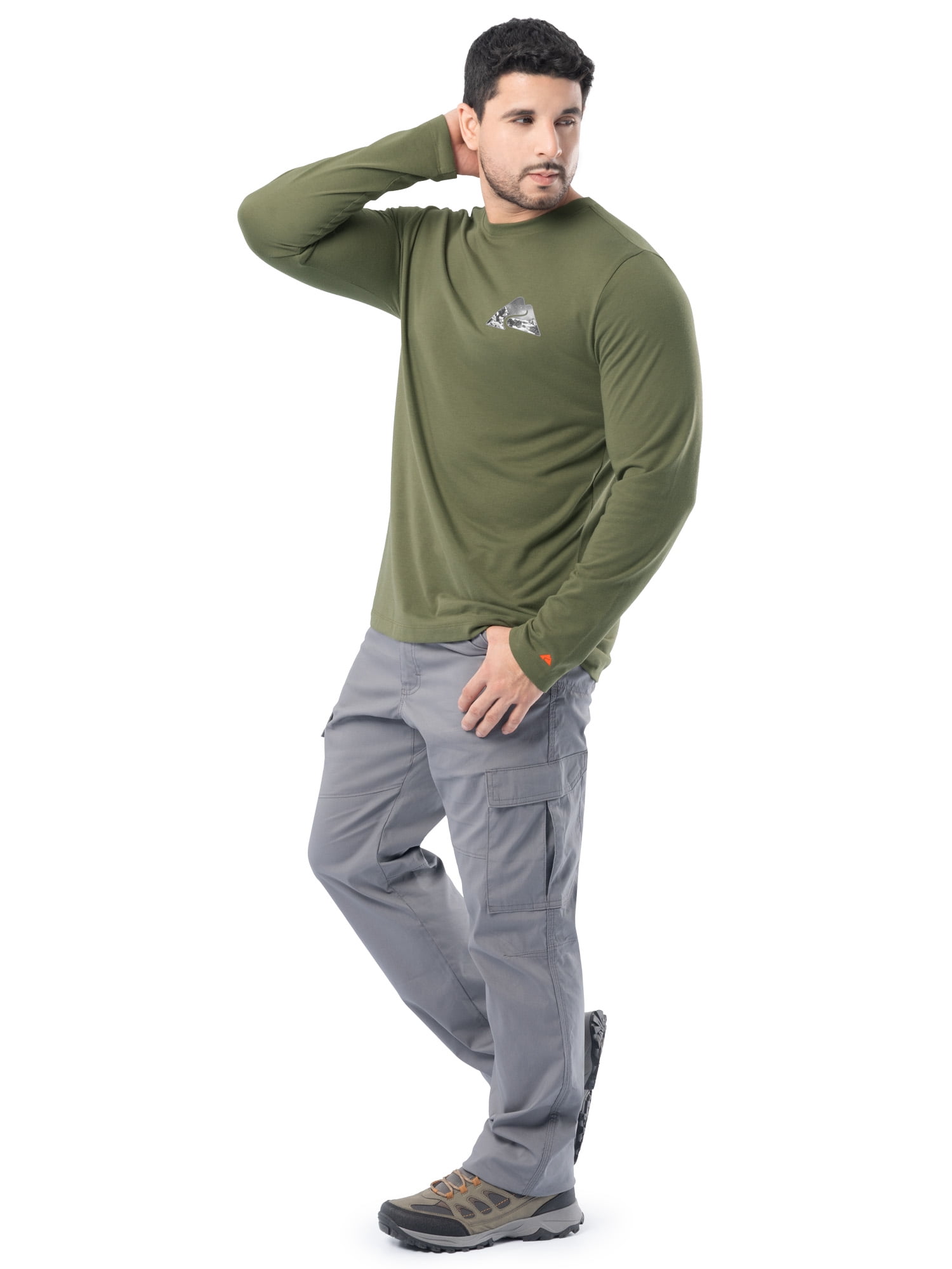 Ozark Trail Men's Active Graphic Tee with Long Sleeves, Sizes S-3XL