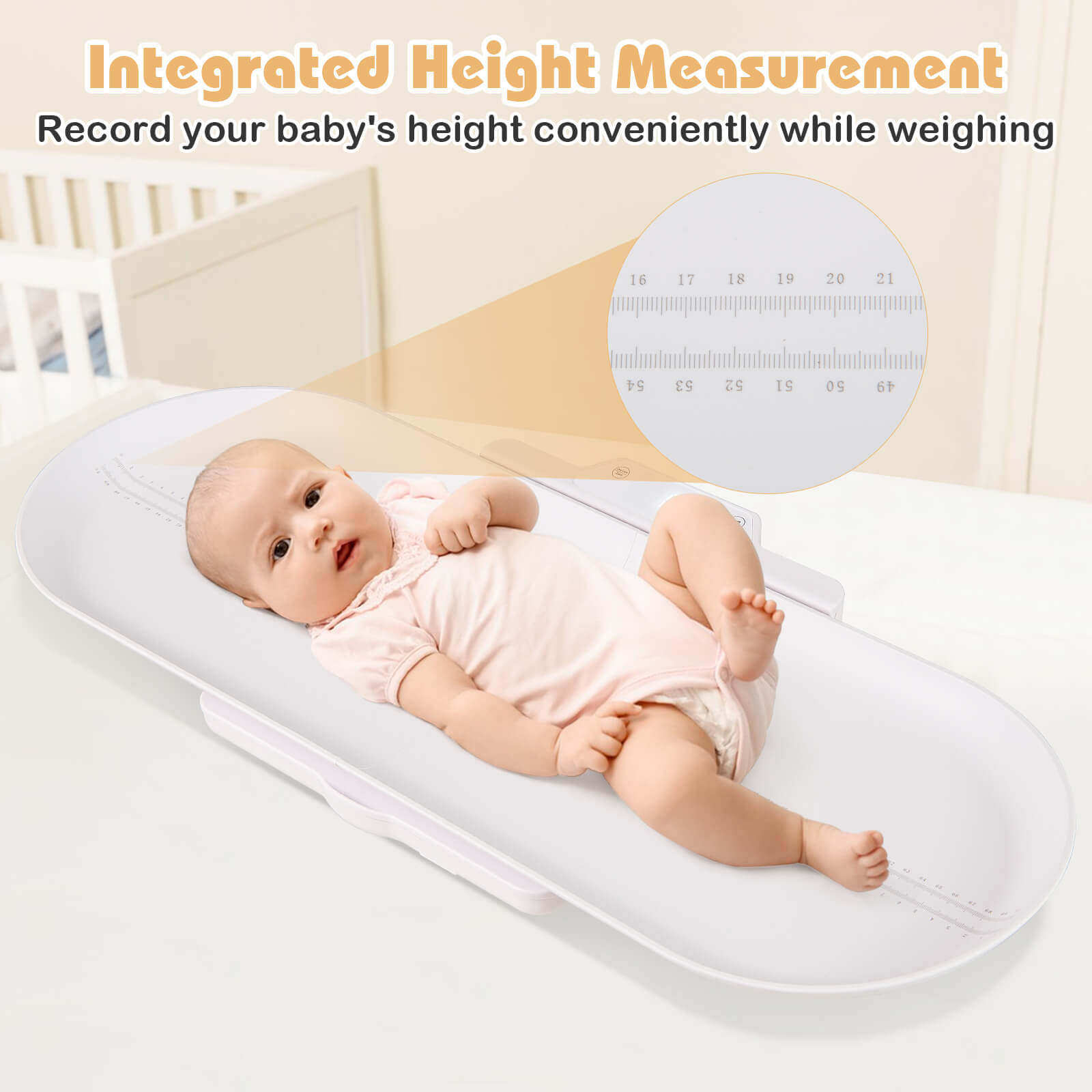 Costway Smart Baby Scale with Detachable Tray for Body Weight & Height Measurement