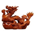 thumbnail image 2 of Tongina Wooden Carved Chinese Dragon Figurine 12cm Spring Festival for Desktop Decor A, 2 of 8