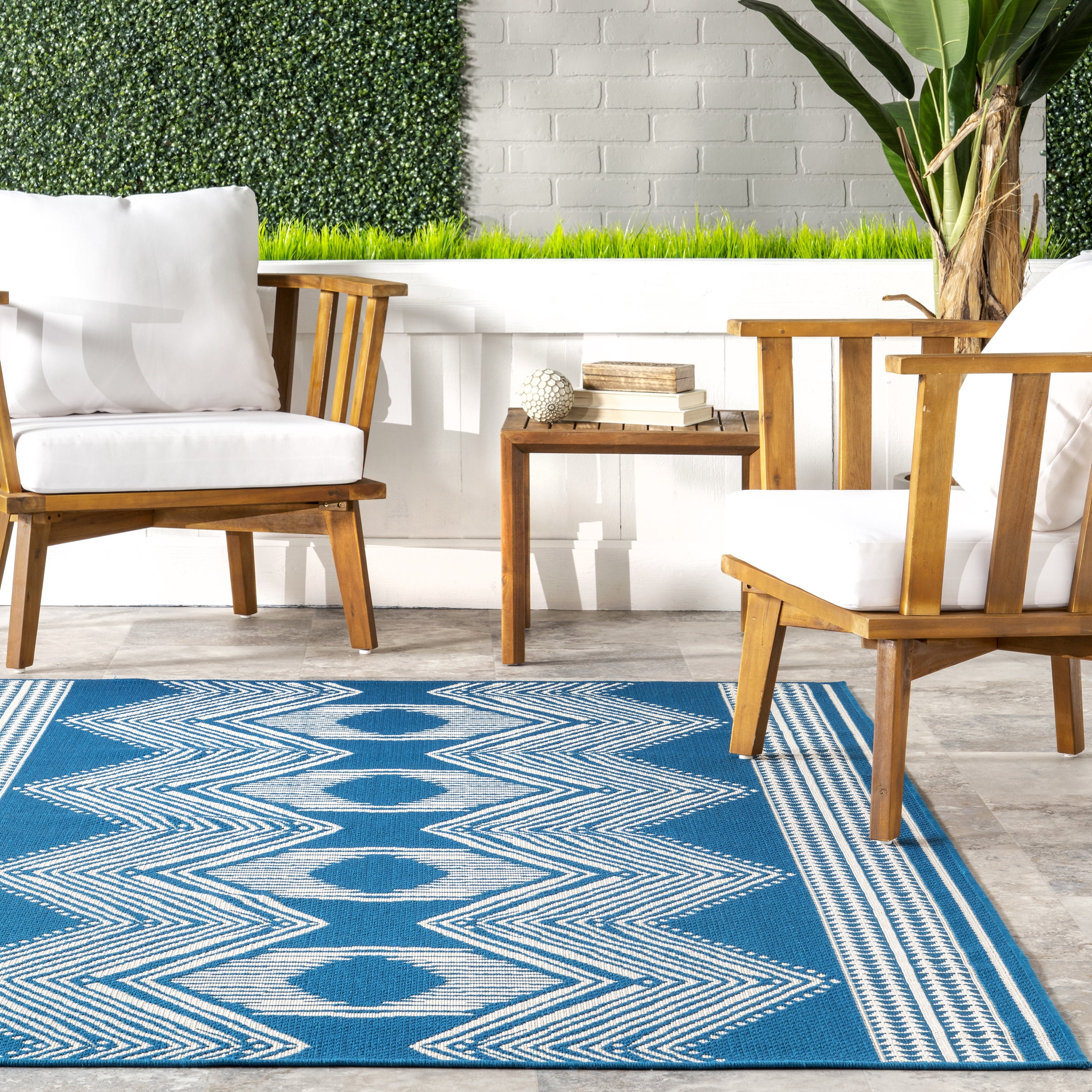 nuLOOM Ranya Tribal Indoor/Outdoor Area Rug, 5' x 8', Teal